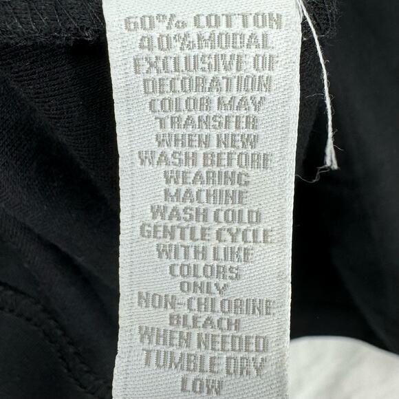 I Magnin 2 Piece Set M Black Long Sleeve Top Elastic Waist Pants Embroidered - Picture 14 of 15